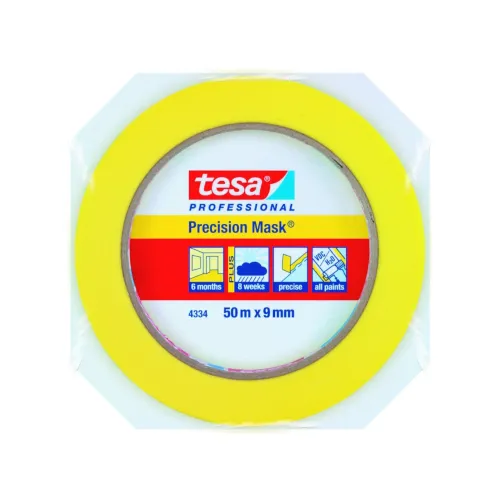 Maskeringstape 4334 Precision 9mmx50m Gul Tesa