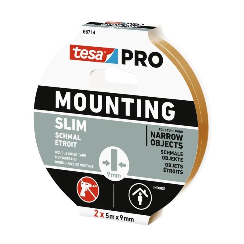 Monteringstape Pro Slim 9mmx5m 2stk Tesa