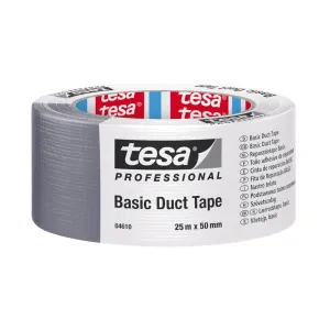 Gaffatape Basic 4610 50mmx25m Sølv 6stk Tesa