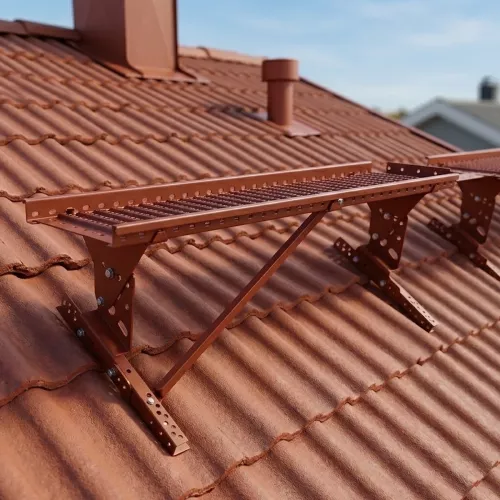 Komplett Paket Takbrygga 1,2m Tegelröd För Betongpannor På Råspont TJB