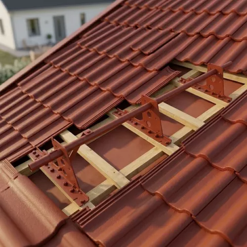 Lifeline Attachment 0.7m Brick Red Complete Package For Concrete Tiles On Battens TJB