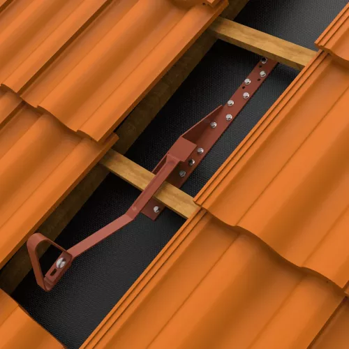 Lifeline Bracket Single Brick Red For Safe Roofing Work TJB