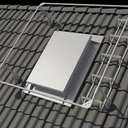 Complete Guardrail Package Grey For Roof Hatch For Concrete Tiles TJB