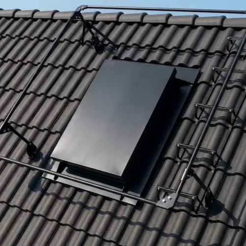 Safety Railing Complete Package Black For Roof Hatch For Concrete Tiles TJB