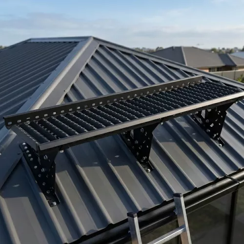 Komplett Paket Takbrygga 1,2m Svart För Profilerat Plåttak TJB