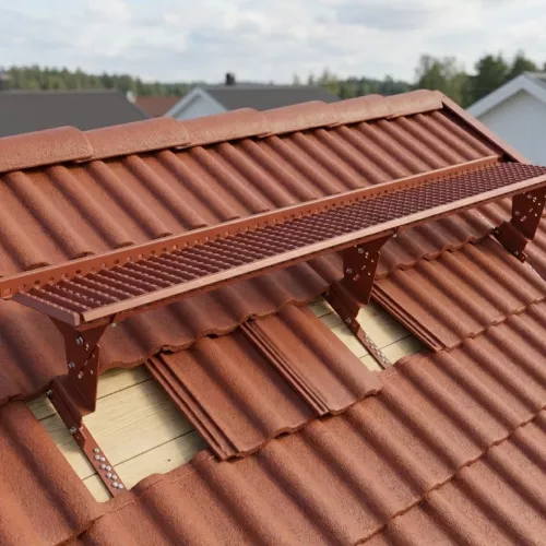 Komplett Paket Takbrygga 2,4m Tegelröd För Betongpannor På Råspont TJB