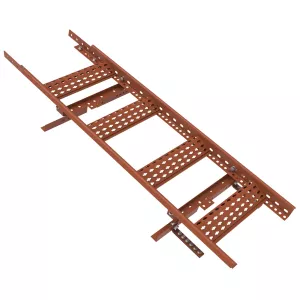 Roof Ladder 1.2m Brick Red Complete Package For Profiled Sheet Metal Roof TJB