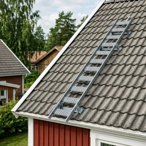 Roof Ladder 2.4m Grey Complete Package For Concrete Tiles And Clay Tiles TJB