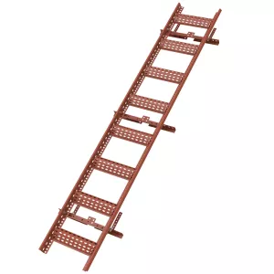 Roof Ladder 2.4m Brick Red Complete Package For Profiled Sheet Metal Roof TJB