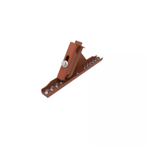 Two-Tube Bracket 6340 Brick Red For Snow Protection For Profiled Sheet Metal Roofs And Cardboard Roofs TJB