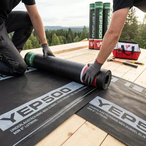 YEP 500 Double KK 1x25m Underlayment With Double Adhesive Edge For Wooden Roofs TJB