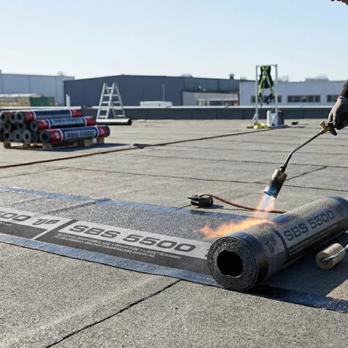 Surface Paper SBS 5500 Powerful And Elastic Waterproofing Mat 1x8m TJB