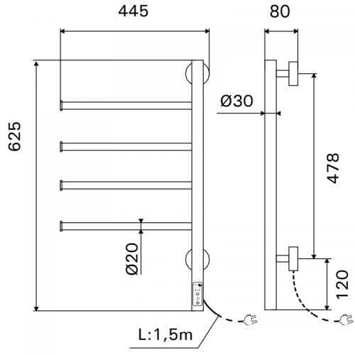 Elektrisk Handdukstork Kriss Tinto