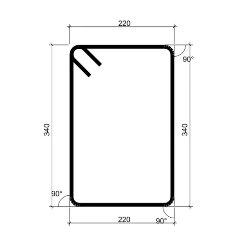 Armering Bygel N2 8mm 220x340mm 15st V-Steel