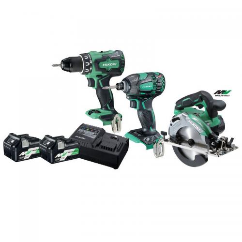 Hikoki Snickarpaket 18/36V, Borrskruvdragare, Slagskruvdragare, Cirkelsåg, 68000547