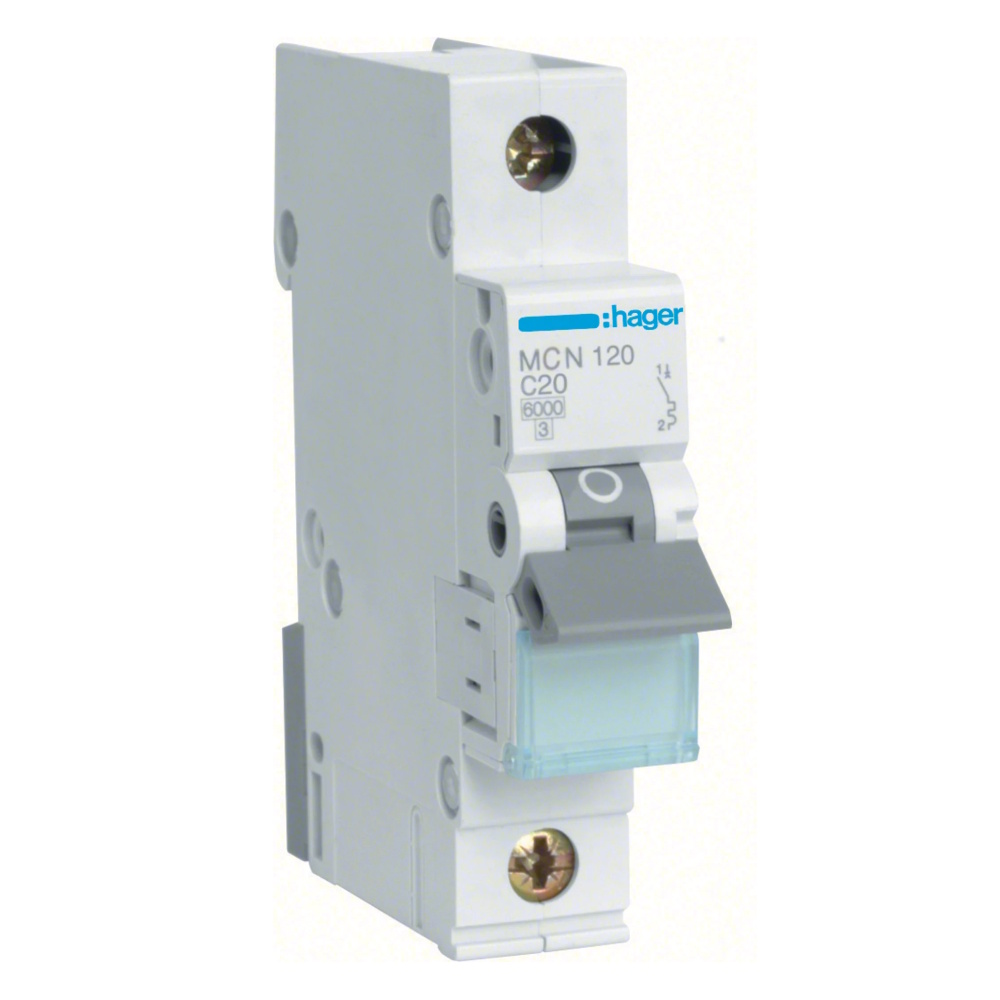Miniaturafbryder 1Pol C-Kurve 20A 6kA 400V IP20 Hager