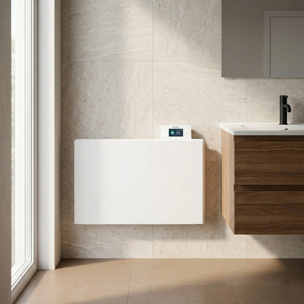 WallFlex 500 Elradiator 9m² 600W 230V IP24 Hvid Ebeco 8501201