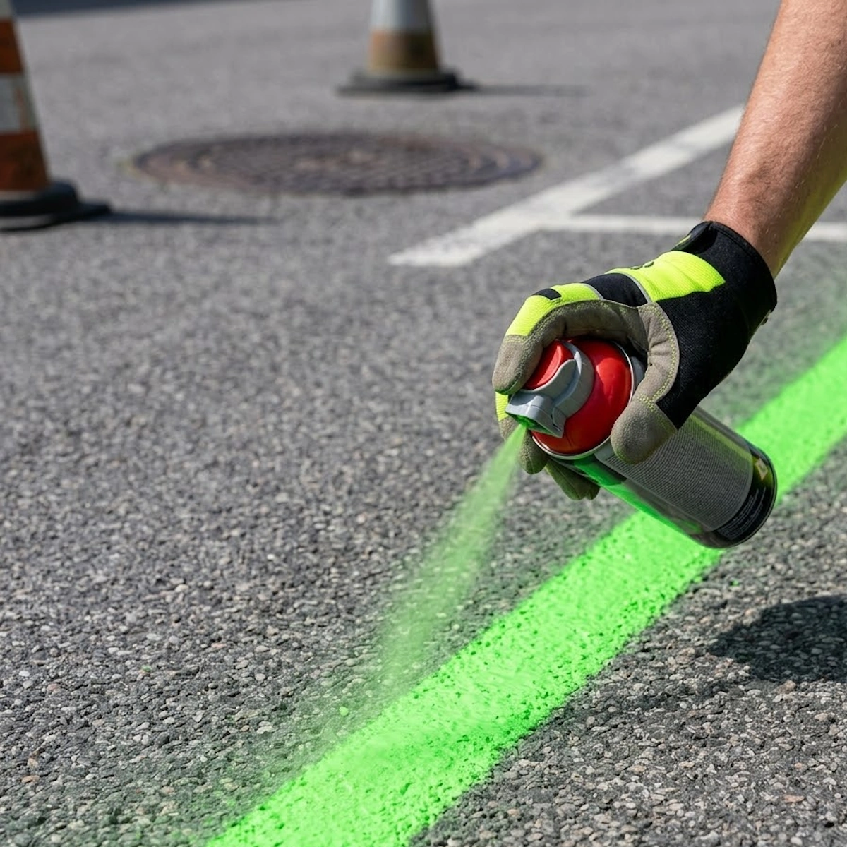 Kridtspray Mark & ​​​​Go 500ml Fluo Grøn Soppec