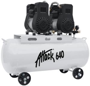 Kompressor ATTACK 640, 6 hk, 640 liter/min, 10 bar, 200 liter, 3-fas, oljefri