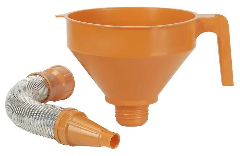 Tratt med flexibel metallpip Ø 160mm, av polyetylen, med överloppsrand + sil