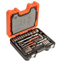 HYLSNYCKELSATS  1/4" och 1/2"  med standardhylsor och långa hylsor med fyrkantsfäste och sexkantsprofil samt U-ringnyckelsats