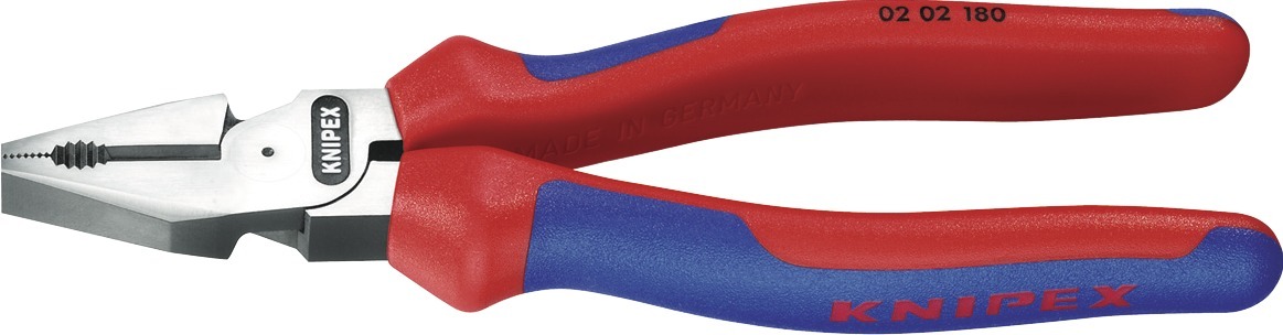 Kraft-Kombitång, 180Mm, Huvud Polerat, Flerkomponentshandtag, Knipex