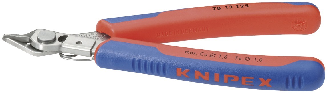 Elektroniksidavbitare Super Knips® Rostfri, 125Mm, Utan Fasett Och Trådklämma, Ø Mjuk Tråd: 0,2-1,6 Mm, Knipex