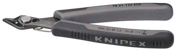 Elektroniksidavbitare Super Knips® Esd, 125Mm, Utan Fasett, Ø Mjuk Tråd: 0,2-1,6 Mm, Knipex