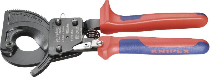 Kabelsax (Spärrmekanism), 280Mm, Klippkapacitet Cu-Kabel, Flertrådig Ø 52 Mm/380 Mm², Flerkomponenthandtag, Knipex