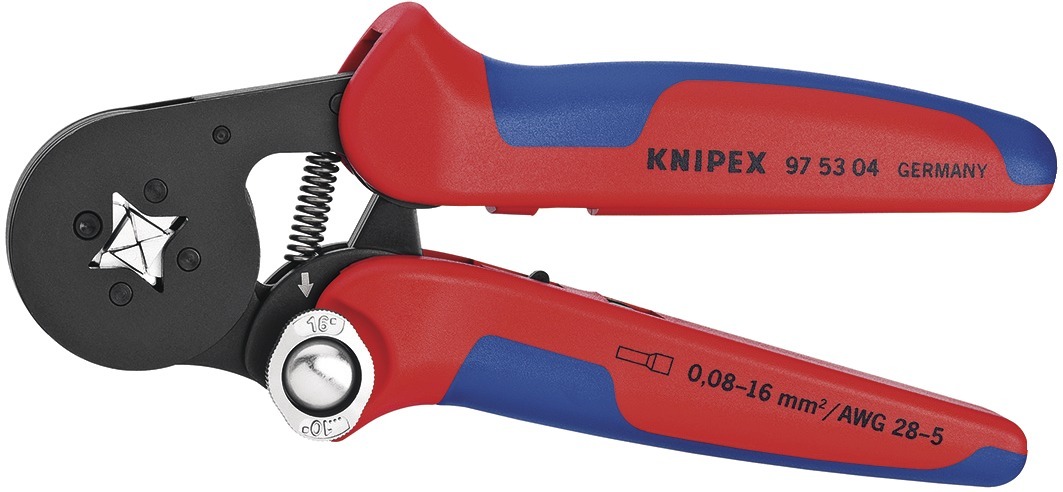 Självinställande Pressptång (Fyrkant) För Ändhylsor Med Sidoinföring, 180Mm, 0,08-10+16 Mm², Knipex