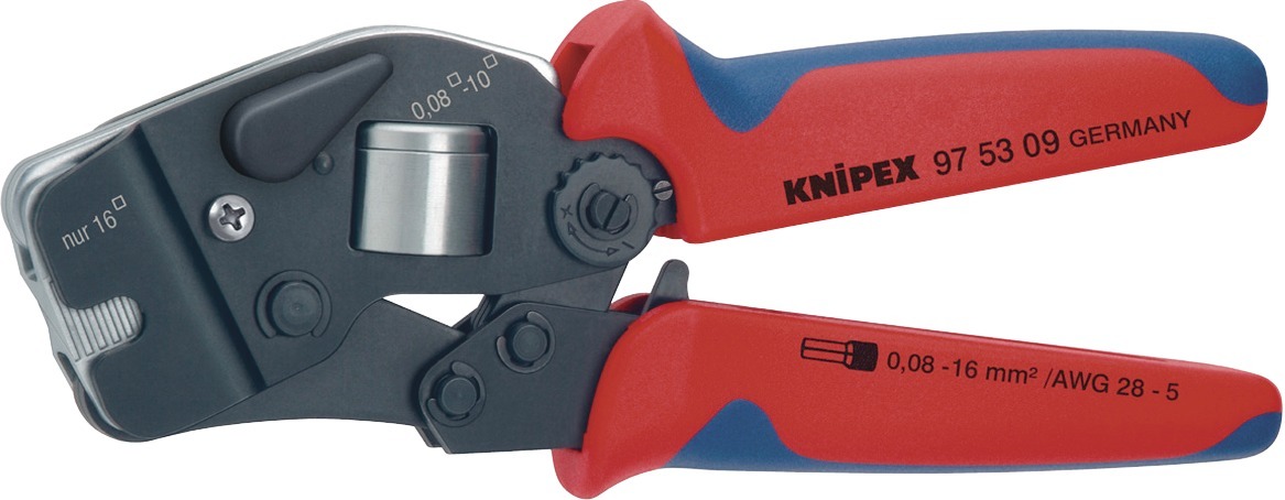 Självinställande Presstång För Ändhylsor Med Frontinföring, 190Mm, 0,08-10+16 Mm², Knipex