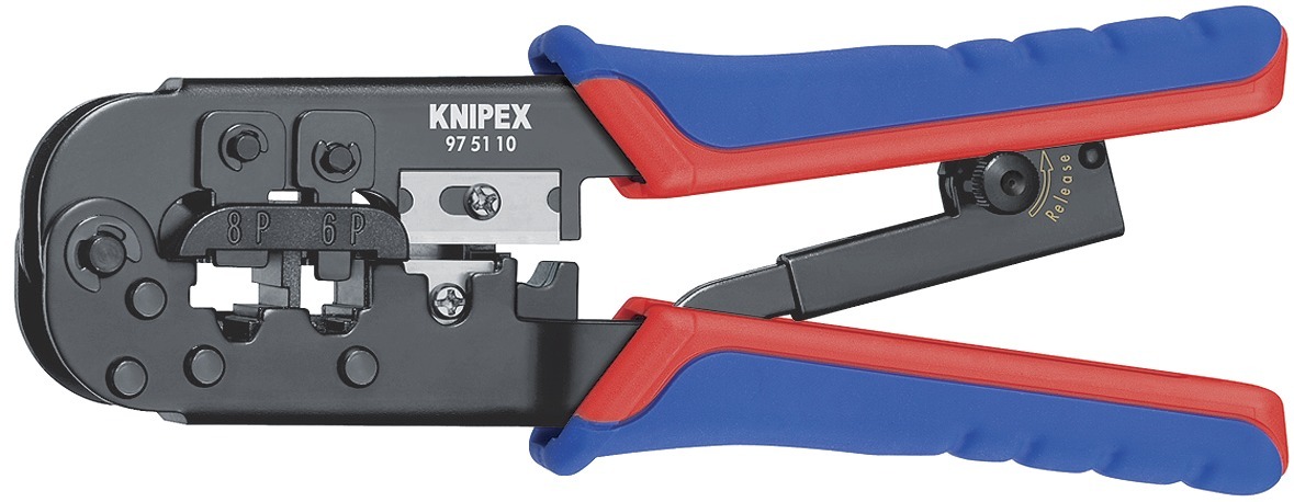 Presstång För Western-Kontakt, 190Mm, För Crimpning Av 6- Och 8-Poliga Western-Kontakter, Knipex