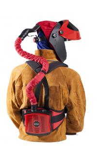 Svetshjälm med slipvisir + batteridrivet friskluftsaggregat, Weltek