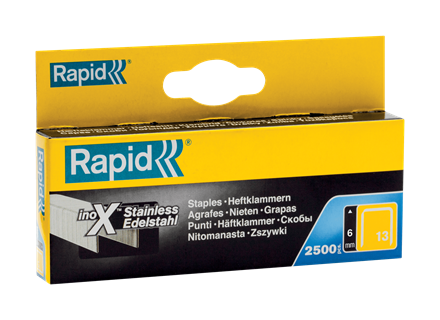 Häftklammer Rostfri 13/6, 2500st/frp, RAPID