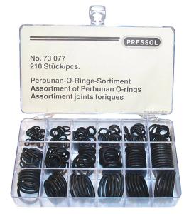 O-Ringsortiment, 210 delar,  7,65 - 31,34mm, Pressol