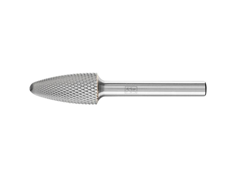 Roterande fil DIN 8032, spetsbågform rund topp RBF, tandning MICRO (12 x 25 x 65 mm)