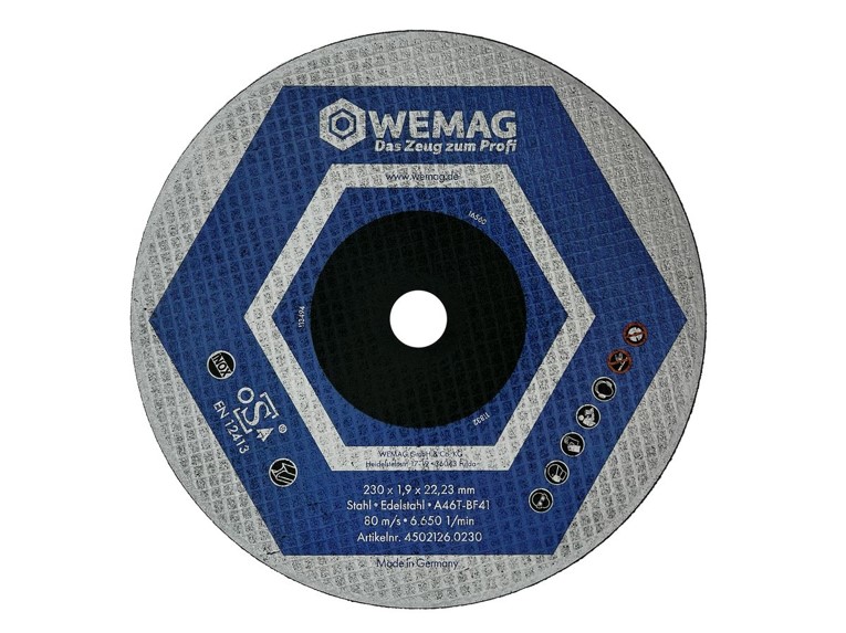 Kapskiva 230x1,9x22,2 WEMAG Extra För rostfritt/stål