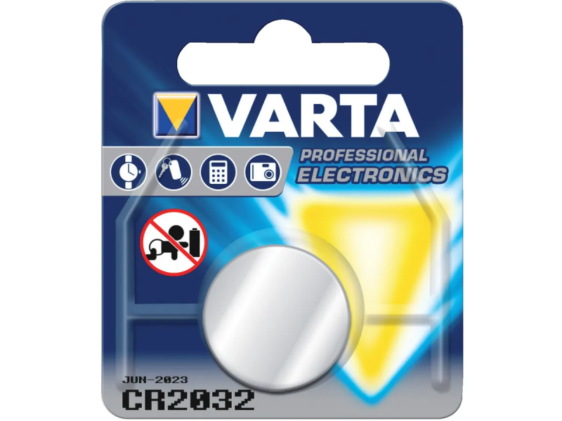 Batteri Knappcell Litium CR2032 3V, VARTA