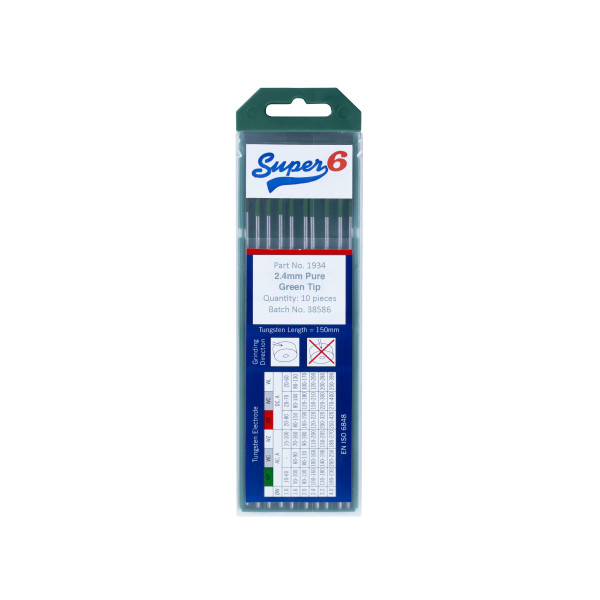 TIG-elektroder Grön 10st/frp, Super 6 (1,6 mm)