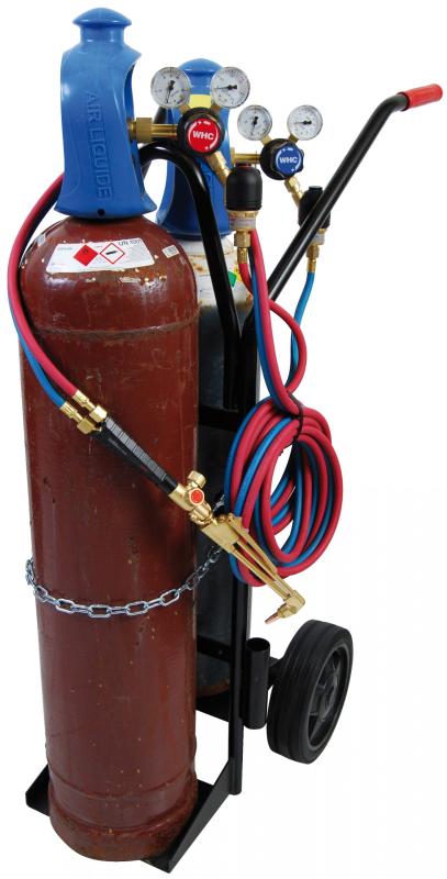 Komplett set - Gassvetskärra 20l, Gassvetshandtag komplett m. regulatorer & 10m slang