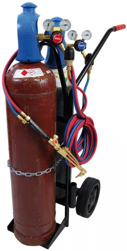 Komplett set - Gassvetskärra 20l, Gassvetshandtag komplett m. regulatorer & 10m slang