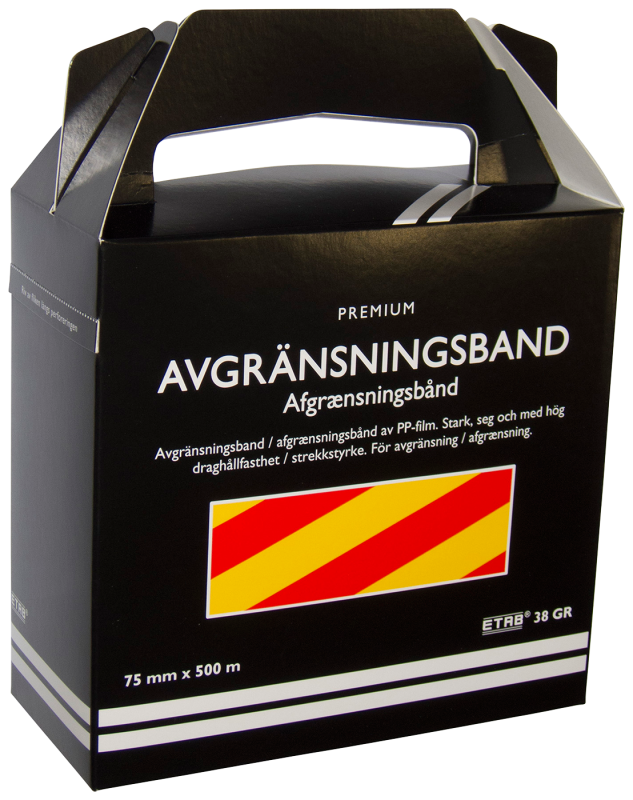 Varningsband 38Gr Gul/Röd 75Mm