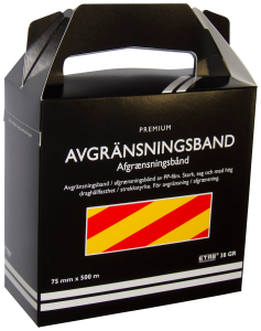 Varningsband 38Gr Gul/Röd 75Mm