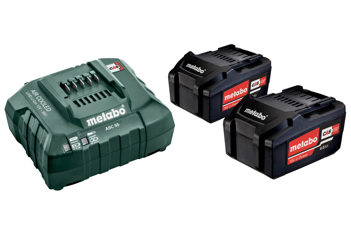 Bassats batterier 2st 4.0 Ah + Laddare, Metabo