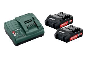 Bassats batterier 2st 2,0 Ah + Laddare, Metabo