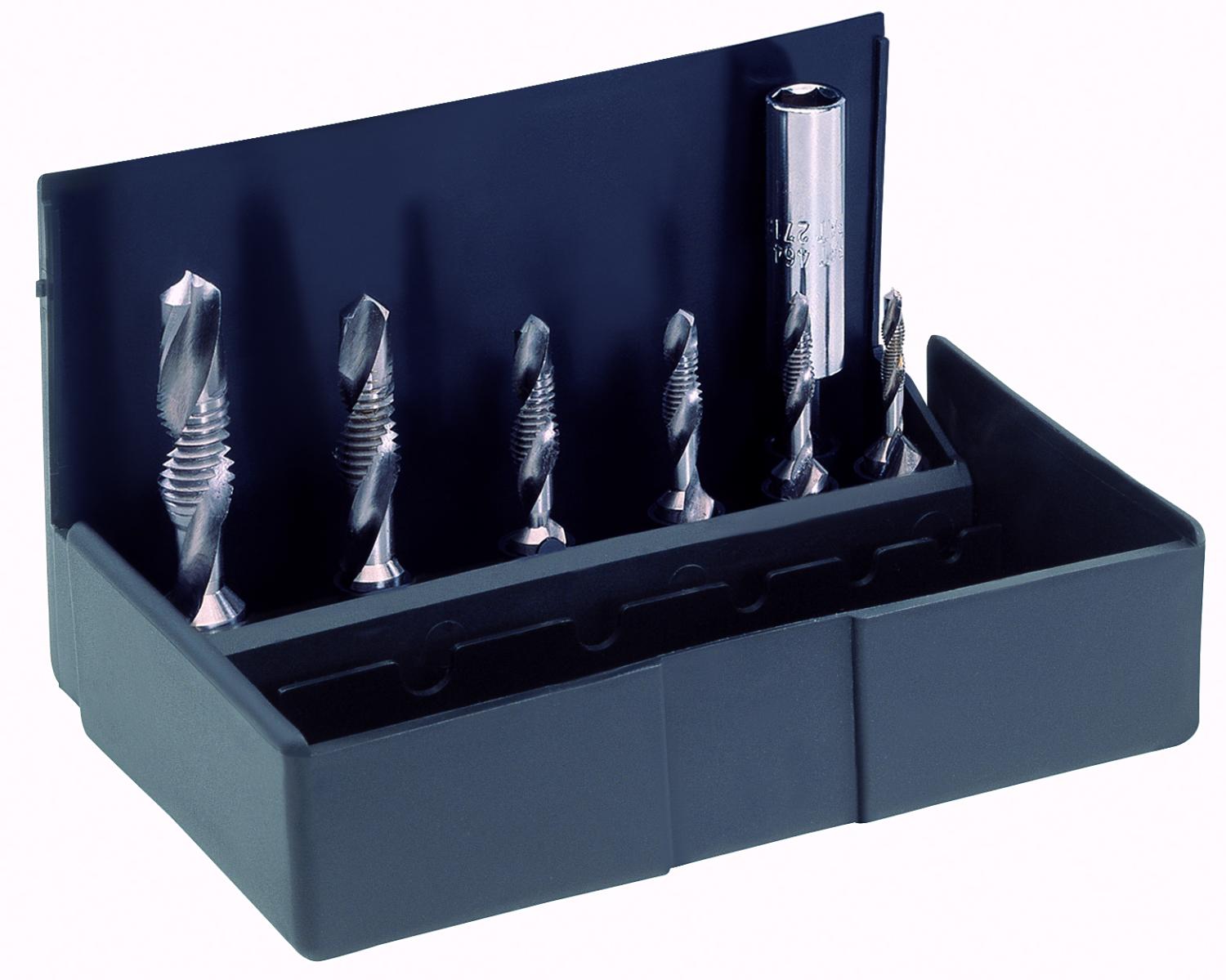 Sats Kombi-gängtapp+borr HSS, M3-M10, sexkantsfäste 1/4", VÖLKEL