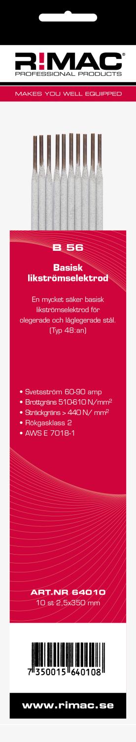 Svetselektrod 7016 Special 2,5mm x 10st/frp