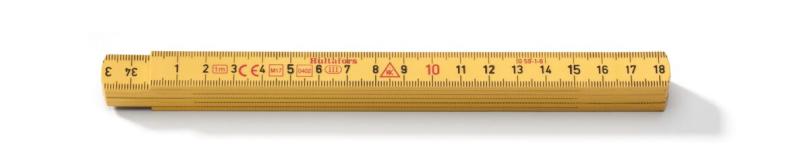 Meterstock G59, GUL, mm, glasfiber, 1 meter