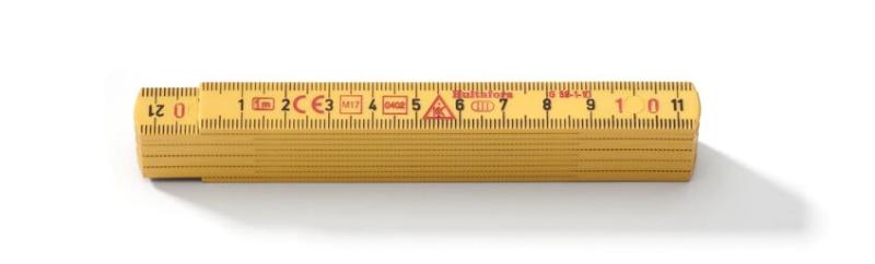 Meterstock G59, GUL, mm, glasfiber, 1 meter