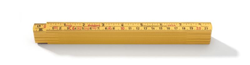 Tumstock G61, GUL, mm/tum, glasfiber, 2 meter